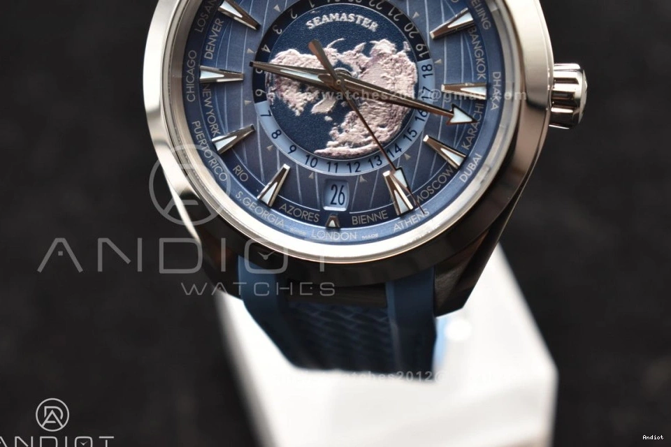 GMT Blue Edition Best Blue Super A8938 VSF Summer Dial on Worldtimer 511 Terra 1:1 Aqua 43mm Durable Clone Strap Rubber 0819